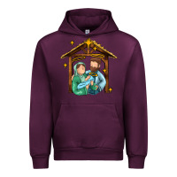 Mauve Wine jesus newborn oh holy night Urban Hoodie - MaliasSmallBusiness