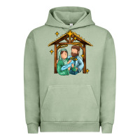 Pigment Oil Green jesus newborn oh holy night Urban Hoodie - MaliasSmallBusiness