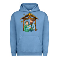 Pigment Pebble Blue jesus newborn oh holy night Urban Hoodie - MaliasSmallBusiness