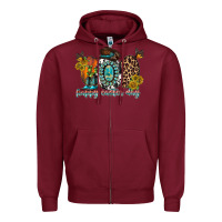 Burgundy happy easter egg western Zipper Hoodie - RacoonDesign