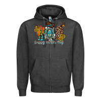 Charcoal Heather happy easter egg western Zipper Hoodie - RacoonDesign