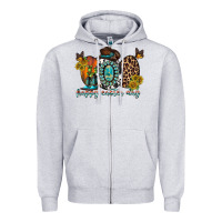 Heather Grey happy easter egg western Zipper Hoodie - RacoonDesign