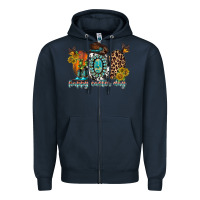 Navy happy easter egg western Zipper Hoodie - RacoonDesign