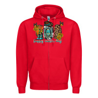 Red happy easter egg western Zipper Hoodie - RacoonDesign