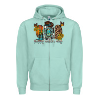 Seafoam happy easter egg western Zipper Hoodie - RacoonDesign