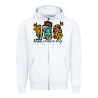 White happy easter egg western Zipper Hoodie - RacoonDesign