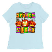 Baby Blue spooky vibes Ladies Tee - AdoDesignShop