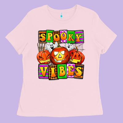 Spooky Vibes Ladies Tee Designed By Adodesignshop
