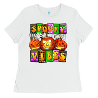 White spooky vibes Ladies Tee - AdoDesignShop