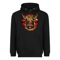 Black highland cow  christmas Heavyweight Hoodie - JahusDesignShop