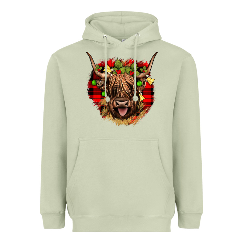 Highland Cow  Christmas Heavyweight Hoodie by JahusDesignShop | Teevron