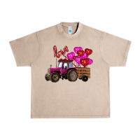 French Oak Valentine's day pink tractor with pin heart balloons Urban Heavy Tee - RanaPortraitStore
