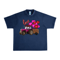 Navy Valentine's day pink tractor with pin heart balloons Urban Heavy Tee - RanaPortraitStore