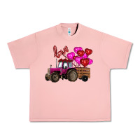 Salmon Valentine's day pink tractor with pin heart balloons Urban Heavy Tee - RanaPortraitStore