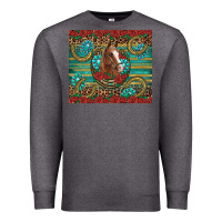 Charcoal Heather western horse horseshoe roses gemstones glitter wooden Premium Sweatshirt - Artiststas