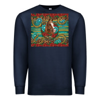 Navy western horse horseshoe roses gemstones glitter wooden Premium Sweatshirt - Artiststas