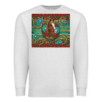 Oatmeal Heather western horse horseshoe roses gemstones glitter wooden Premium Sweatshirt - Artiststas