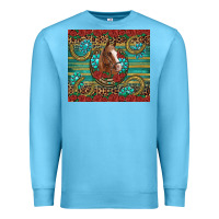Ocean Blue western horse horseshoe roses gemstones glitter wooden Premium Sweatshirt - Artiststas