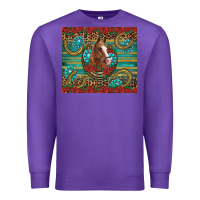 Purple western horse horseshoe roses gemstones glitter wooden Premium Sweatshirt - Artiststas