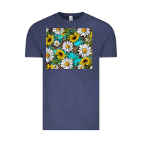Vintage Denim western daisy and sunflower Vintage Tee - RanaPortraitStore