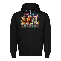 Black happy easter heifer Zipper Hoodie - RacoonDesign