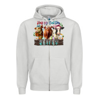 Happy Easter Heifer Zipper Hoodie | Teevron