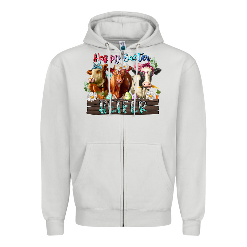 Happy Easter Heifer Zipper Hoodie by RacoonDesign | Teevron
