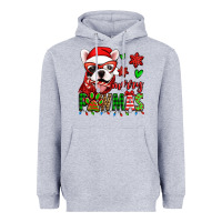Heather Grey merry pawmas christmas french bulldog Heavyweight Hoodie - Jasminsmagicworld
