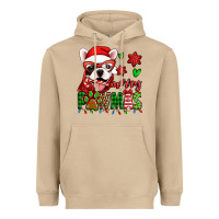 Merry Pawmas Christmas French Bulldog Heavyweight Hoodie | Teevron