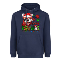 Navy merry pawmas christmas french bulldog Heavyweight Hoodie - Jasminsmagicworld