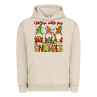 Pigment French Oak chillin with my gnomies Urban Hoodie - MaliasSmallBusiness
