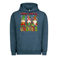 Pigment Midnight Navy chillin with my gnomies Urban Hoodie - MaliasSmallBusiness