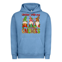 Pigment Pebble Blue chillin with my gnomies Urban Hoodie - MaliasSmallBusiness