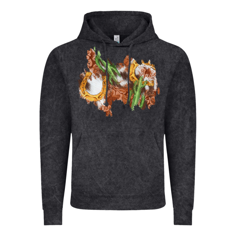 Horseshoe Cowhide Cactus Patch Vintage Hoodie by AdoDesignShop | Teevron