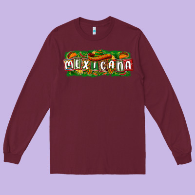 Mexicana Long Sleeve Tee Designed By Texasbilliewilder