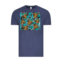 Vintage Denim western aztec highland cow Vintage Tee - RanaPortraitStore
