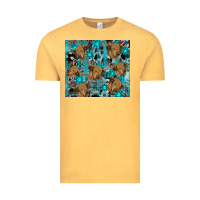 Vintage Mustard western aztec highland cow Vintage Tee - RanaPortraitStore