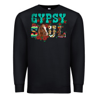 Black western gypsy soul horse roses serape aztec leopard Premium Sweatshirt - Artiststas