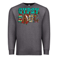 Charcoal Heather western gypsy soul horse roses serape aztec leopard Premium Sweatshirt - Artiststas