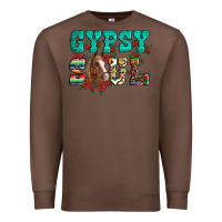 Chestnut western gypsy soul horse roses serape aztec leopard Premium Sweatshirt - Artiststas