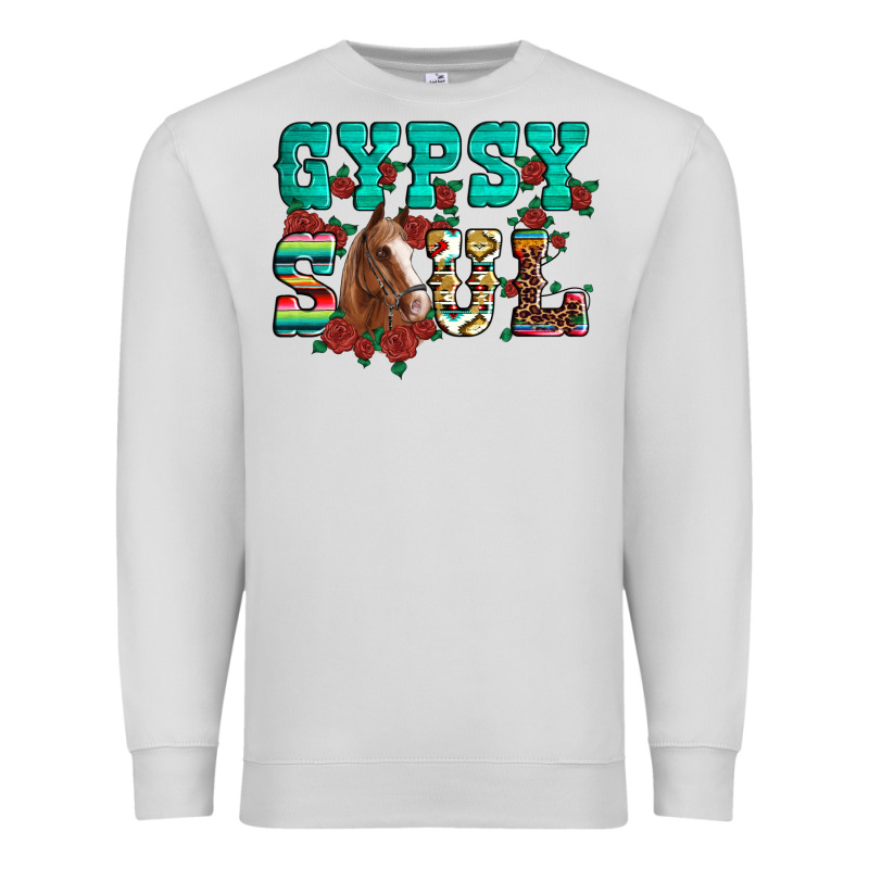 Western Gypsy Soul Horse Roses Serape Aztec Leopard Premium Sweatshirt by Artiststas | Teevron