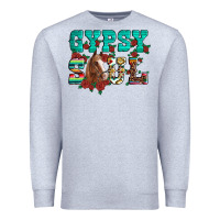 Heather Grey western gypsy soul horse roses serape aztec leopard Premium Sweatshirt - Artiststas