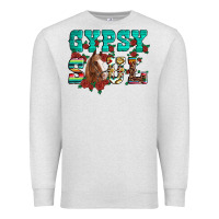 Oatmeal Heather western gypsy soul horse roses serape aztec leopard Premium Sweatshirt - Artiststas