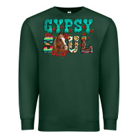 Sports Green western gypsy soul horse roses serape aztec leopard Premium Sweatshirt - Artiststas