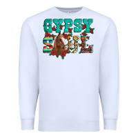 White western gypsy soul horse roses serape aztec leopard Premium Sweatshirt - Artiststas