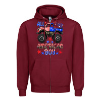 Burgundy all american boy Zipper Hoodie - HRA Design Shop