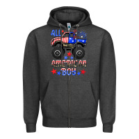 Charcoal Heather all american boy Zipper Hoodie - HRA Design Shop