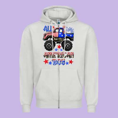 All American Boy Zipper Hoodie Designed By Hra Design Shop