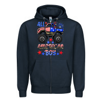 Navy all american boy Zipper Hoodie - HRA Design Shop