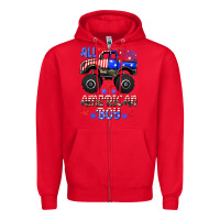 Red all american boy Zipper Hoodie - HRA Design Shop